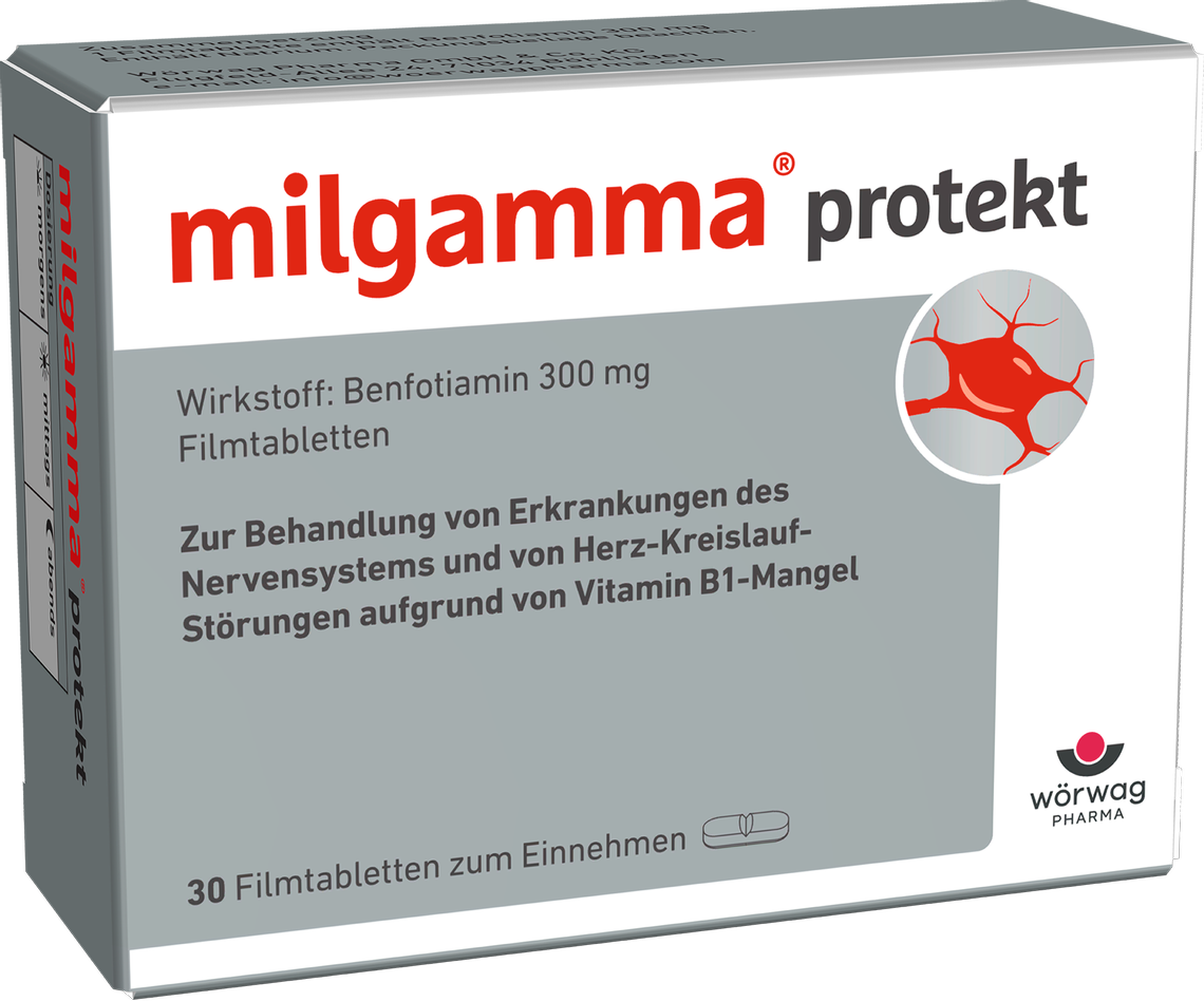 milgamma<sup>&reg;</sup> protekt<br /> Bei Nervenschäden durch Vitamin-B1-Mangel